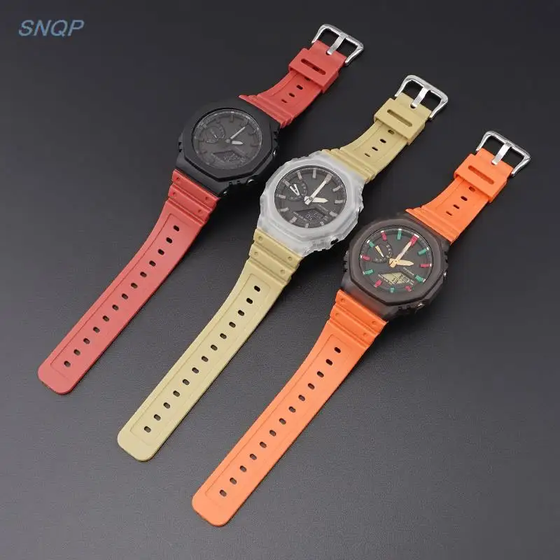 Фото Ремешок ga2100 для часов, разноцветный резиновый браслет для Casio G-SHOCK 2110 Series, быстросъемный полимерный браслет, аксессуары для наручных часов №3
