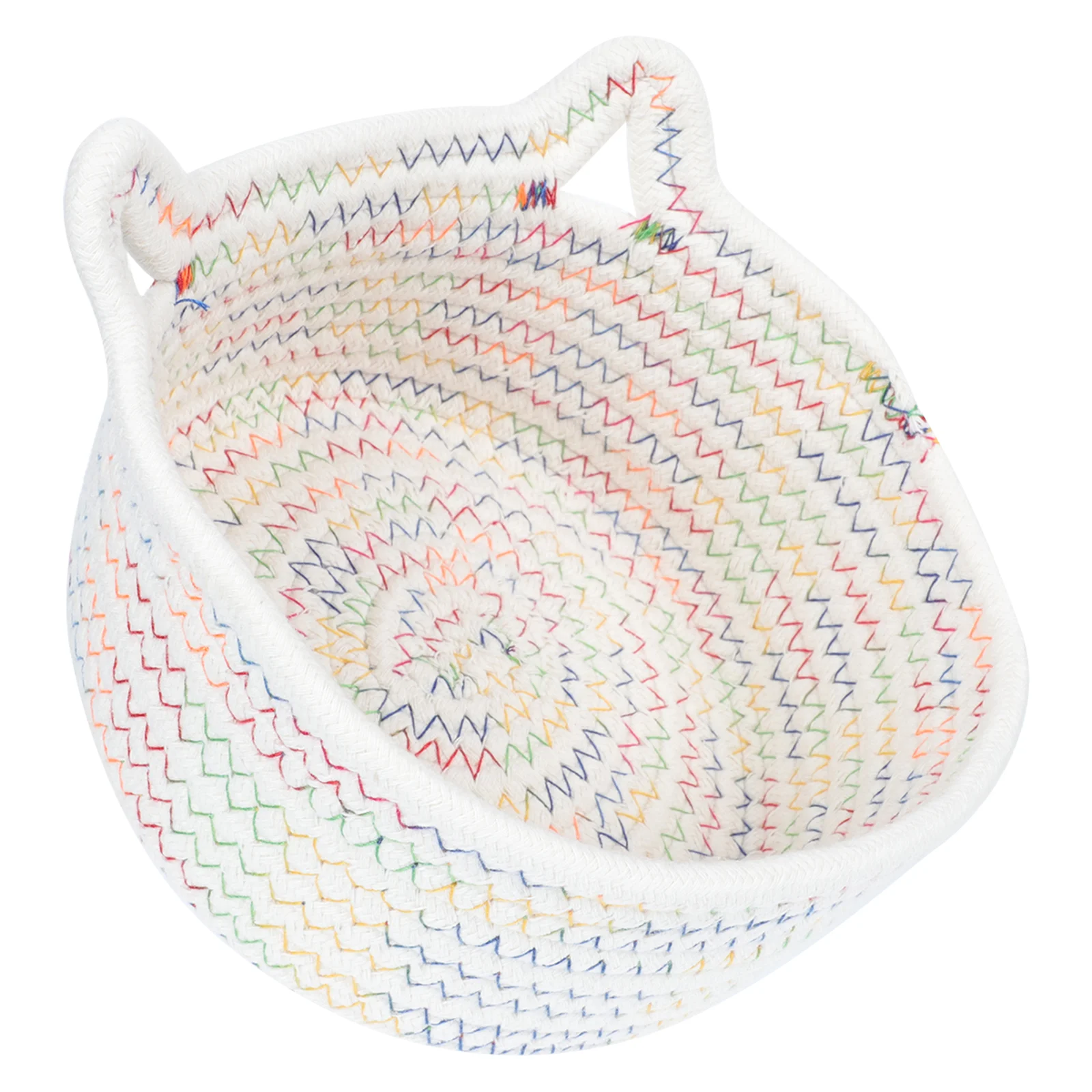 

Storage Basket Baskets Holder Rope Bin Cotton Laundry Decorative Box Key Woven Shelf Organizing Practical Items Desktop Round