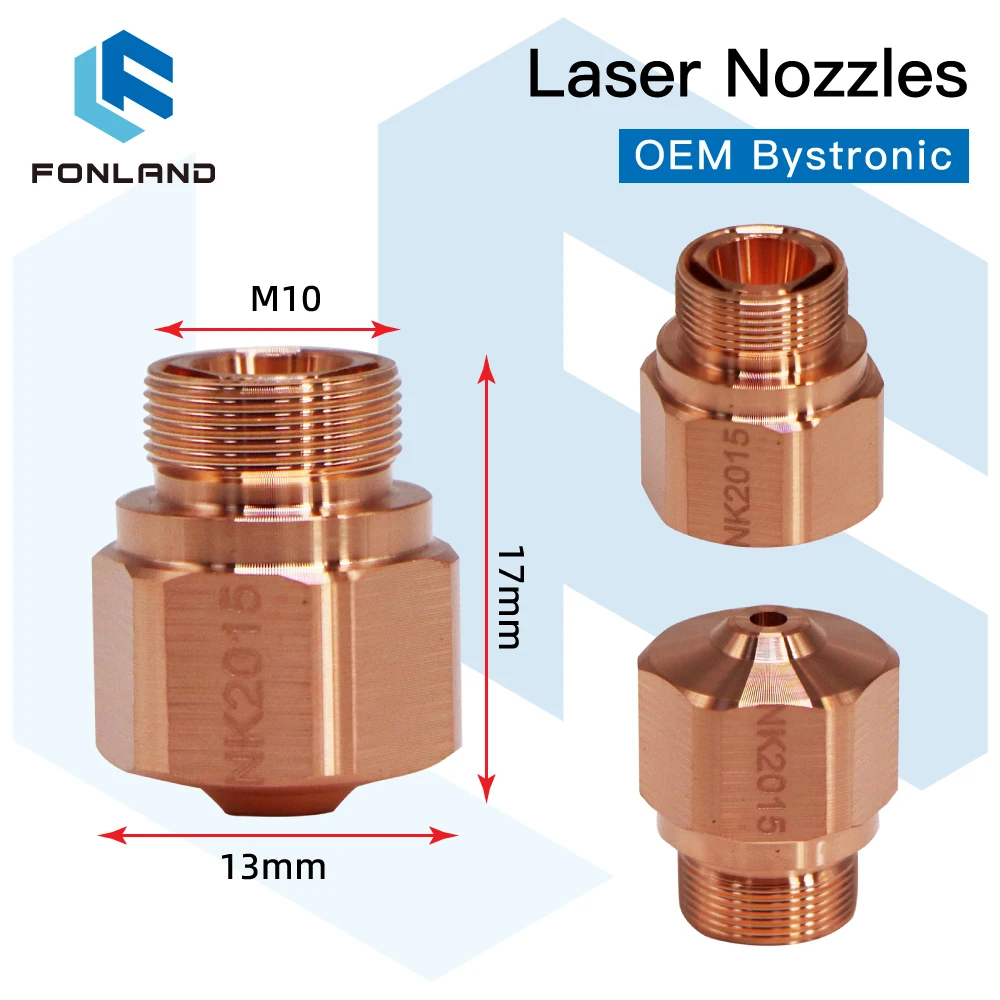 

FONLAND OEM Bystronic NK Series Dia.13mm H17mm M10 Laser Nozzle Double Layers for Fiber Laser Cutting Head