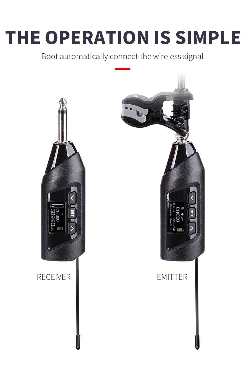 Baomic Tr-15 Saxophone Wireless Transceiver Rechargeable Uhf Camera Smart Phone Microphone Transmitter Receiver System