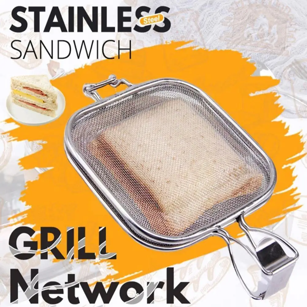 

NEW 1pc Portable Sandwich Roasting Rack Non-Stick Collapsible Wire Rack For Oven Baking Outdoor BBQ Multipurpose Tool Q1N1