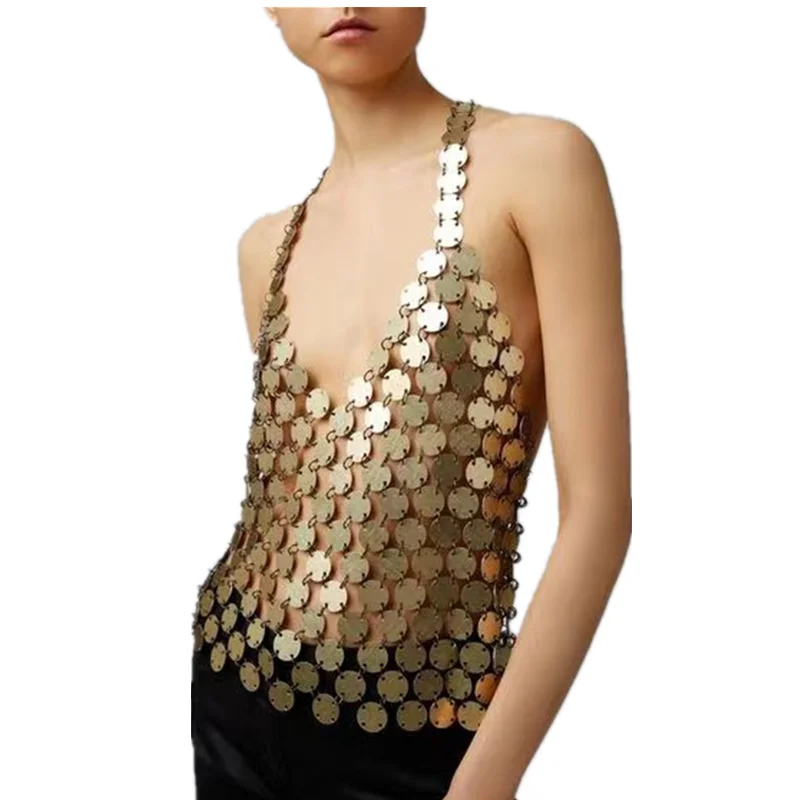 

Camis Solid Sexy Club Beading Y2k Tops Clothes Women Clothing Tank Top Fashion Summer Party Performance Stage Ladies Show New