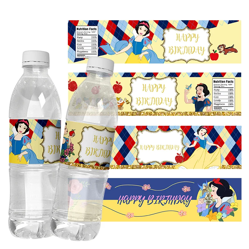 

Наклейки на бутылки с водой, Белоснежки, на заказ