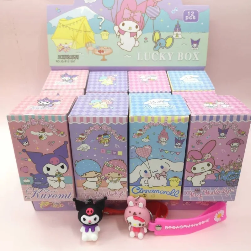 

NEW Sanrio Kuromi My melody Cinnamoroll blind box series cartoon kawaii keychain pendant children's small gift anime peripheral