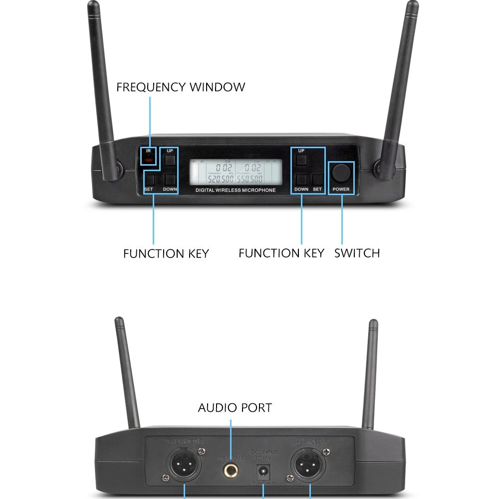 Беспроводной профессиональный УВЧ-микрофон