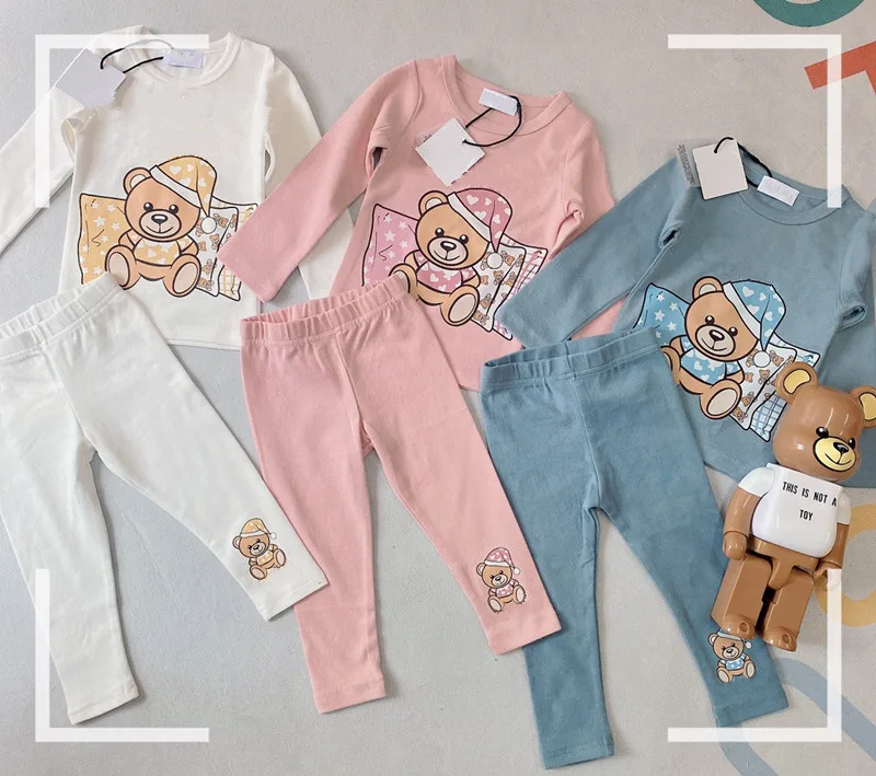 

1 Set Newborn Baby Boy Girl Clothes Long Sleeve Sleep Bear Animal New Born Set And Baby Pants Kids Clothes