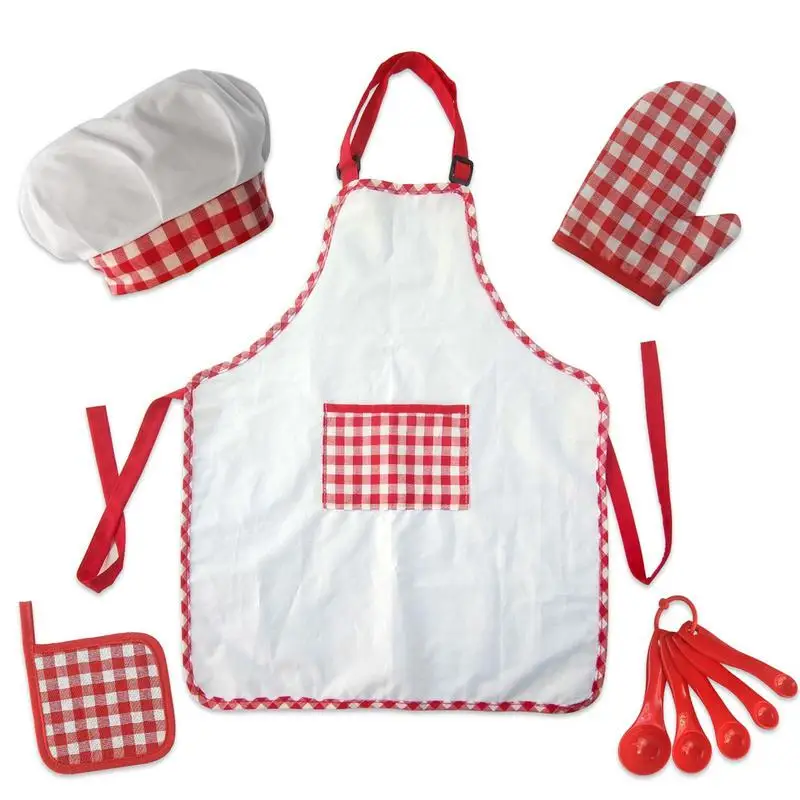 

Kids Apron Set Toddler Chef Apron Set For Baking Chef Hat And Apron Toddler Utensils Dress Up Pretend Toys Birthday Gift For 3 4