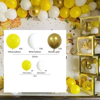 110pcs balloon set white golden yellow latex set with chain glue for birthday party weddings anniversaries christmas parties