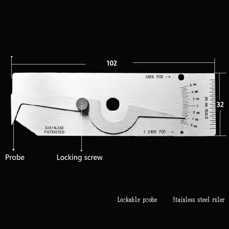 Измеритель глубины высоты Сварной калибр Закусочная кромка для стола фрезерного
