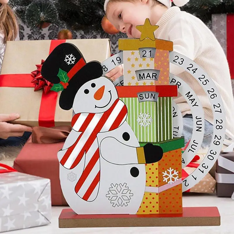 Вечный рождественский календарь обратного отсчета ручной вращающийся