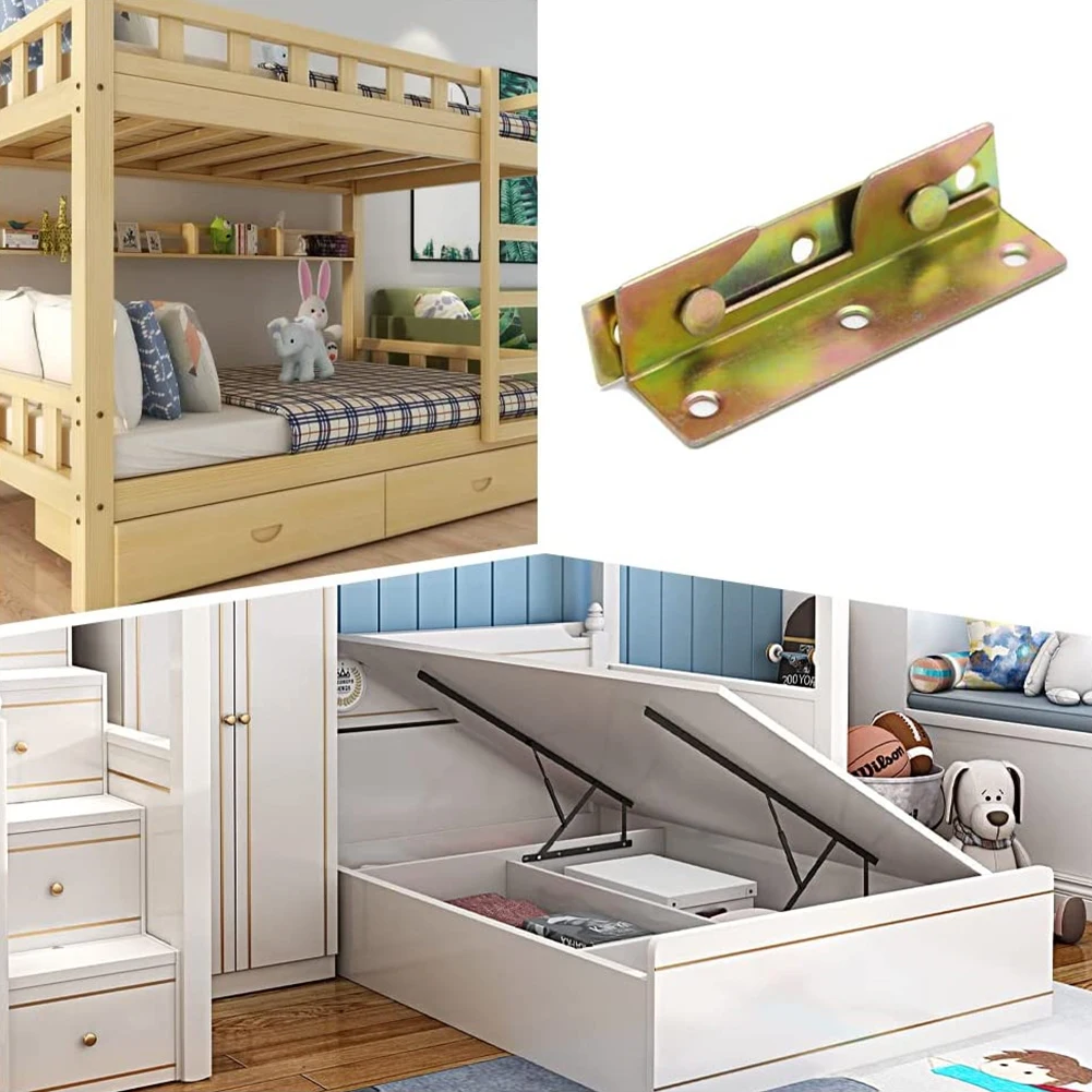

Furniture Bed Rail Bracket Bed Rail Hook 4 Sets Bed Bed Rail Bracket Fixing Connector Furniture Hinge Non-Mortise
