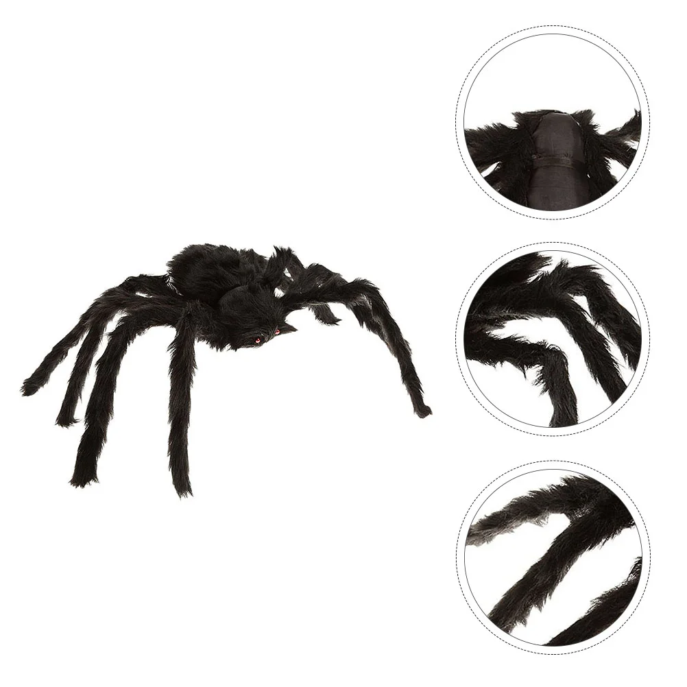 

Halloween Giant Spider Black Large Spider Plush Toy Scary Hairy Realistic Creepy Large Spider Decoration Haunted House