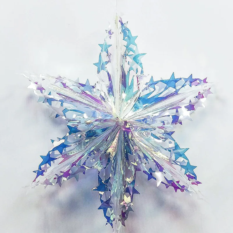 Орнамент на елку для вечеринки "Переливающаяся звезда" снежинка декоративная шарик для елки, украшение для дня рождения и свадебного мероприятия.