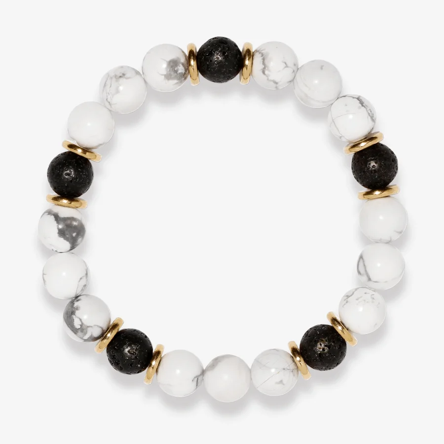 1 шт./белый бирюзовый натуральный камень браслеты из бисера для женщин черные