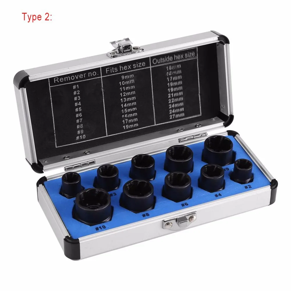 

Impact Bolt & Nut Remover Set Nut Extractor Socket, Bolt Remover Tool Set for Multiple Sizes Hex Nut & Bolt, Screw Extractor Kit