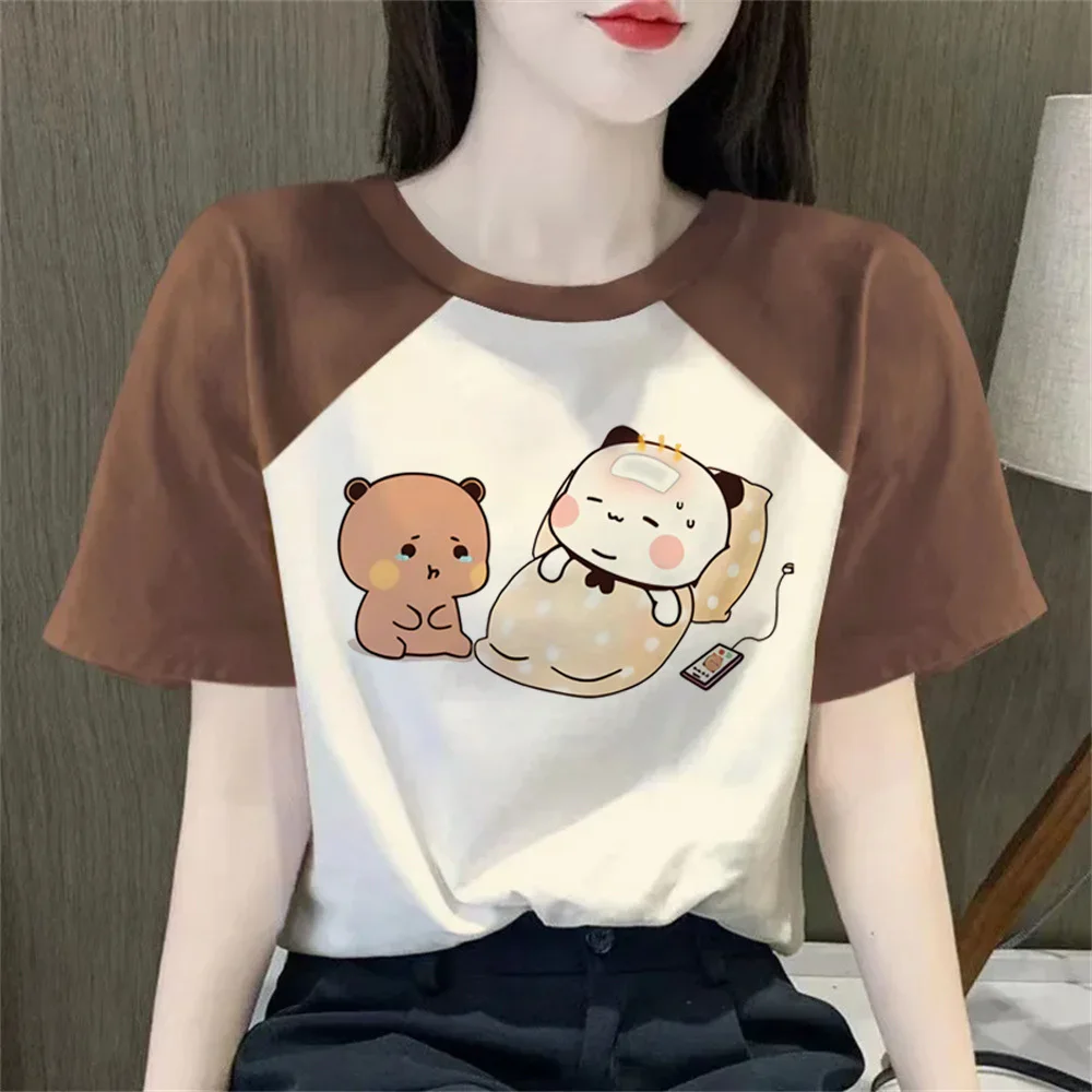 Фото Bubu Dudu t-shirt girl Retro Gothic kawaii 80s Classic t-shirt Comfortable Colorful Y2k University Vintage streetwear №2