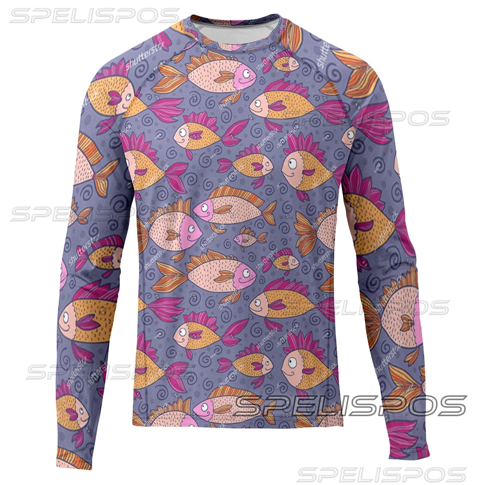 

SPELISPOS Fishing Shirts Summer New Fishing T-shirts Sunscreen Breathable Quick-drying Long-sleeved UPF 50+ Tops