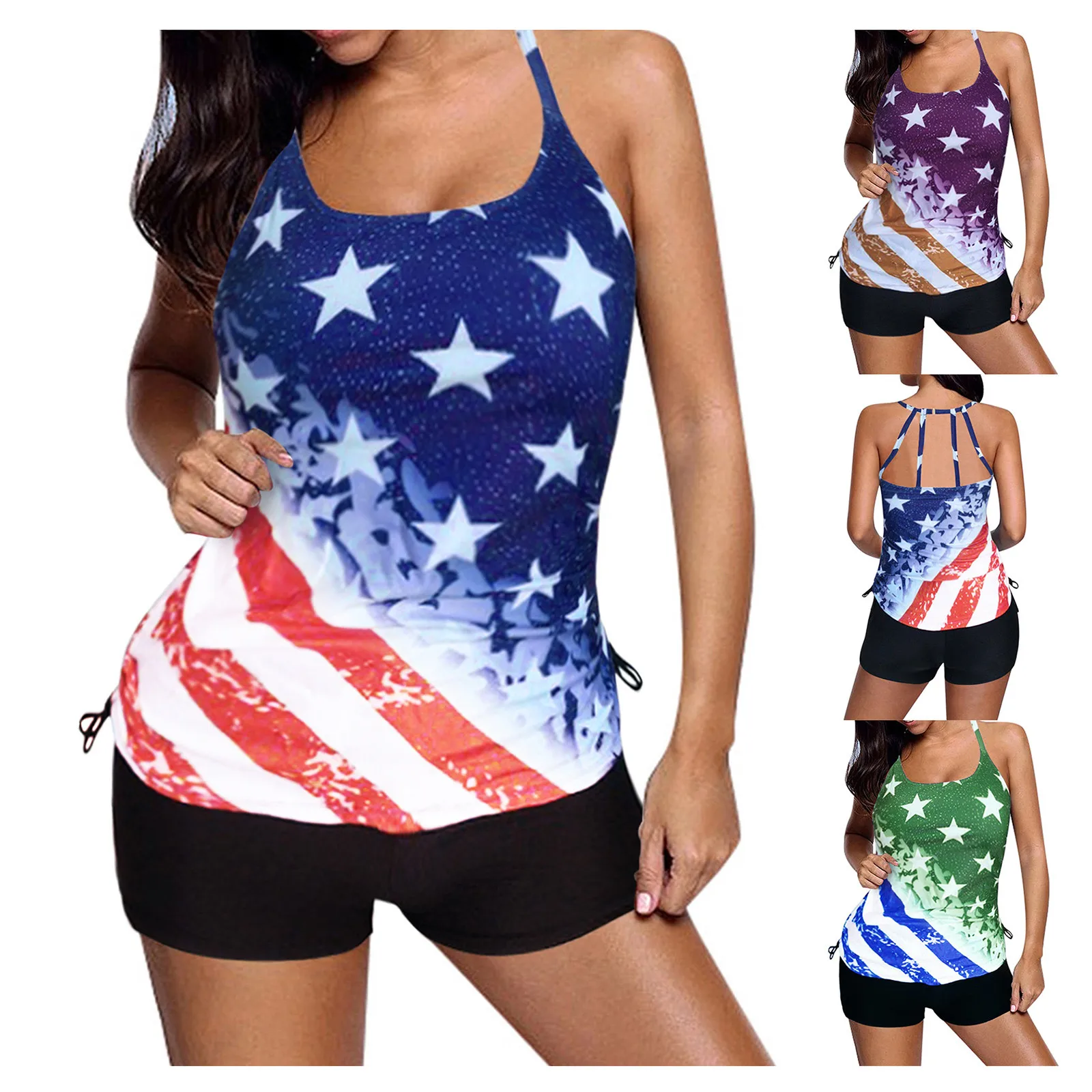 

Sports Day Independence Split Flag Women's Wading Swim Swimwear Swimsuit New Swimwears Tankinis Set Swimwears micro