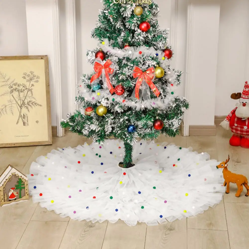 

Anti-fade Innovative Xmas Indoor Ornament Tree Skirt Reusable Christmas Tree Skirt Round for Festival