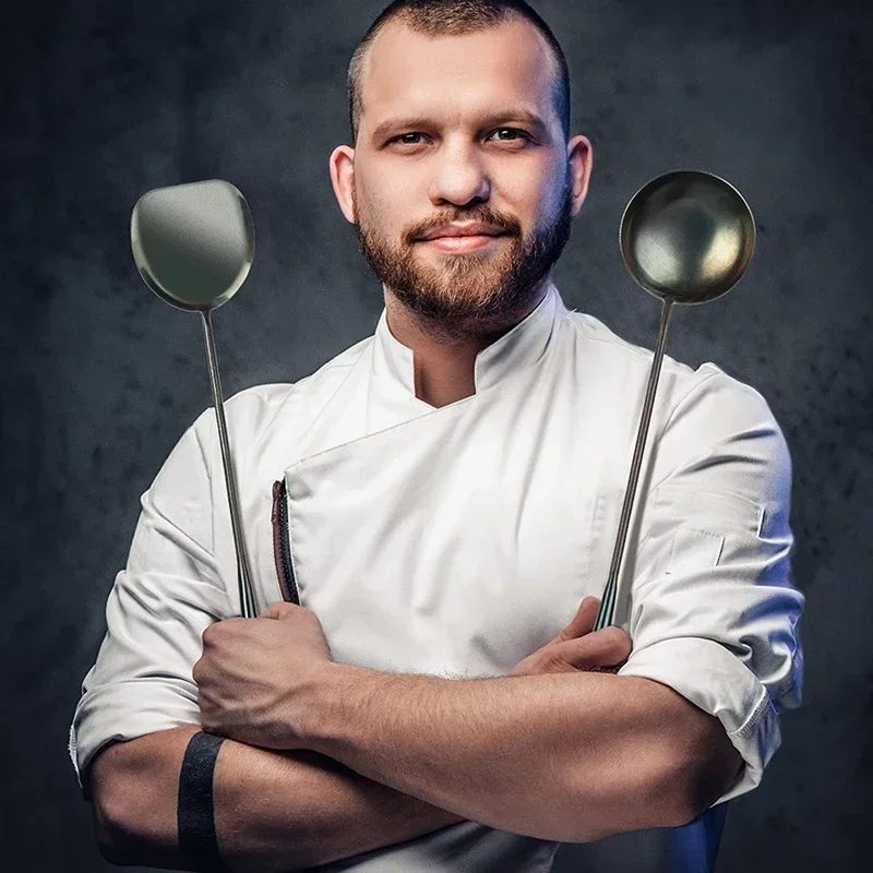 ła kuchennego przybory kuchenne łyżka do woka chińska tradycyjna ręcznie robiona żelazna szpatułka chochla zestaw narzędzi narzędzia