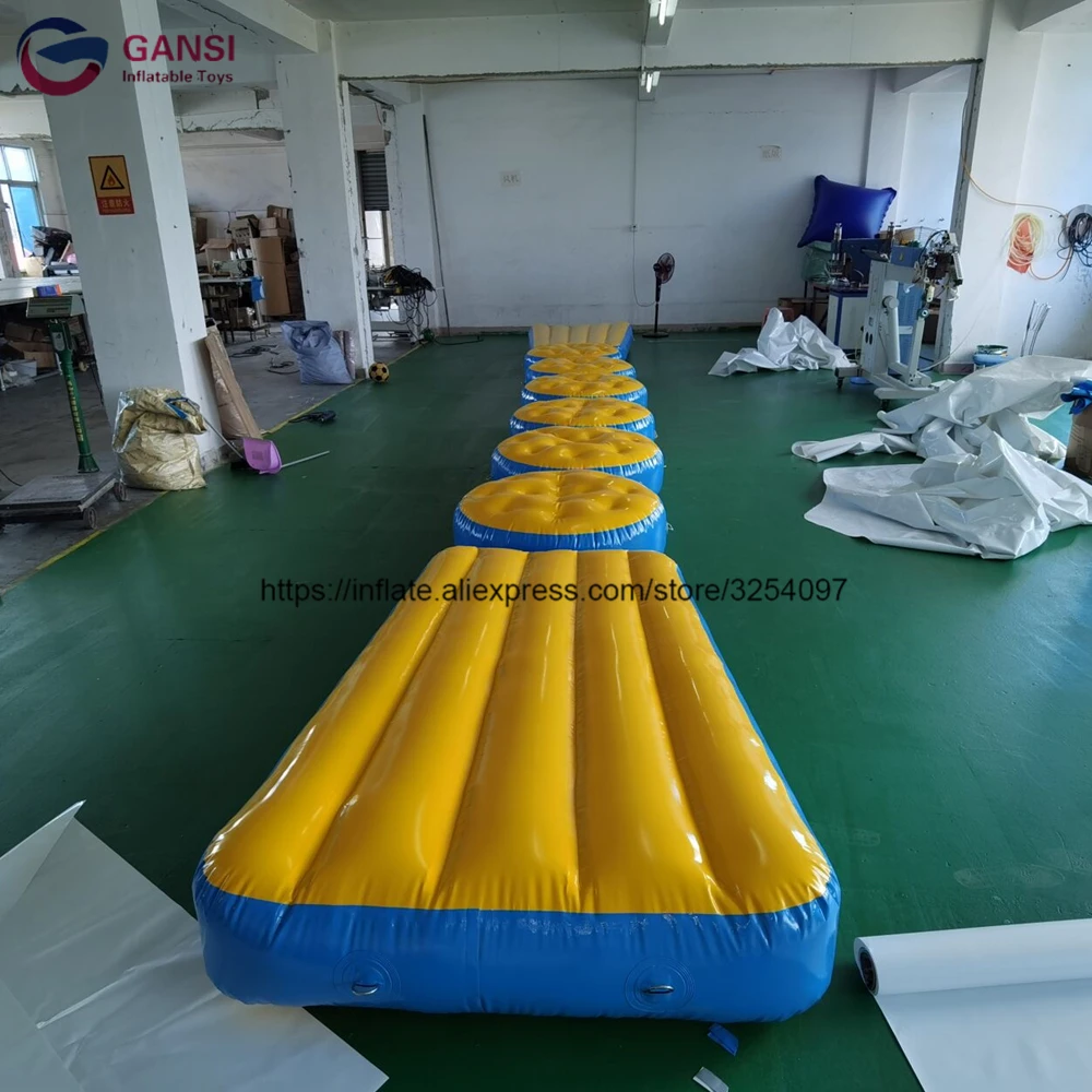 Коммерческий надувной водный мост 10 м Плавающий препятствия с воздушным насосом