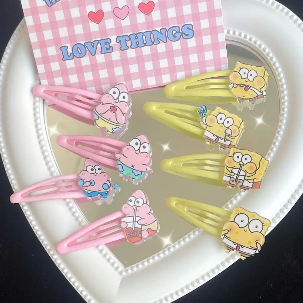 

5 шт. кавайные аниме спонокрой Квадратные Штаны Патрик звезда аксессуары для волос Bb клипса Мультяшные аксессуары для волос