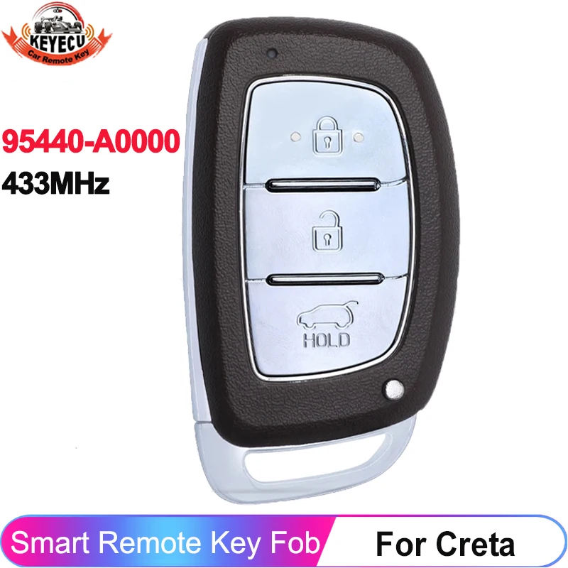 KEYECU для Hyundai Creta 2016 2017 2019 2020 2021 P/N: 95440-A0000 95440-A0500 умный пульт дистанционного управления с 3 кнопками, чип 433 МГц 8A