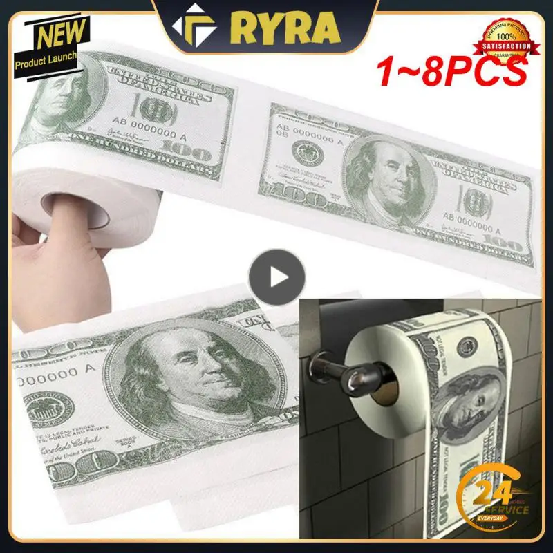 

Roll Wood Pulp Paper Funny One Hundred Dollar Bill Toilet Roll Paper Home Supplies Printed Rolling Tissue Humor Toilet Tissue