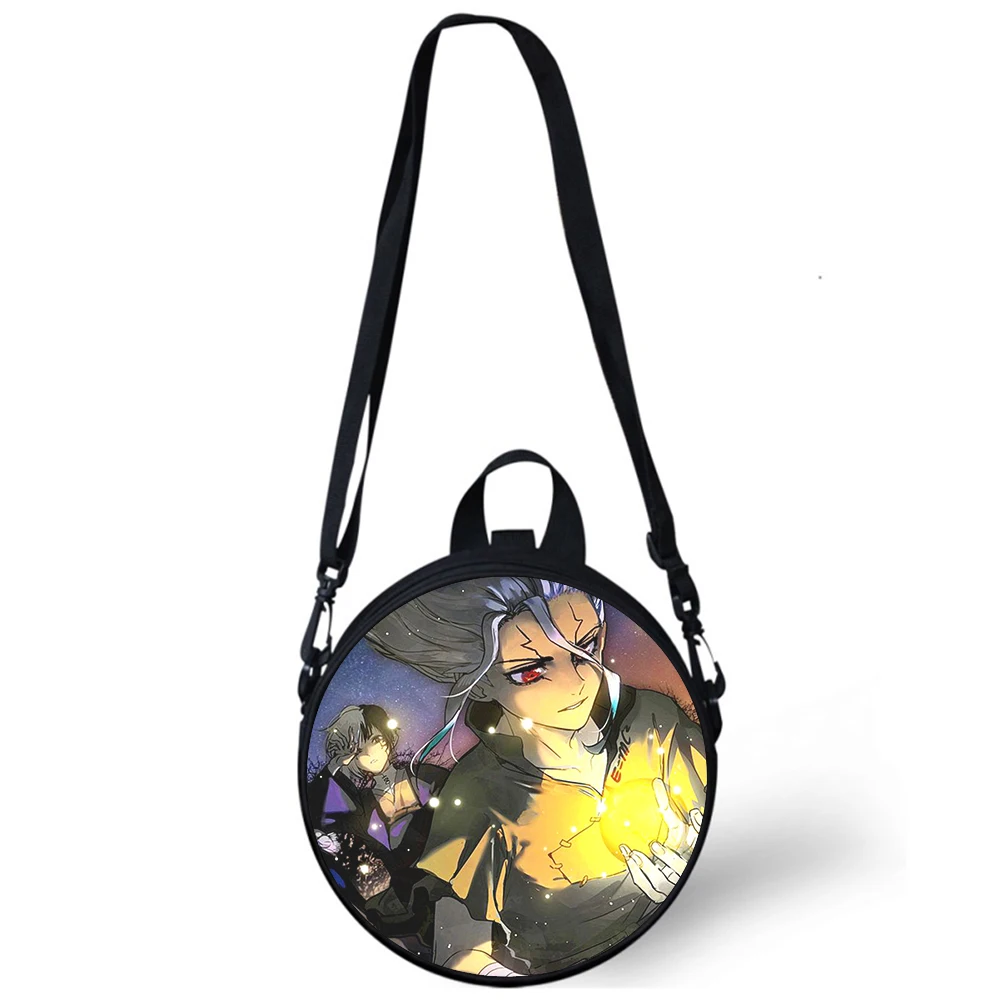 Dr STONE anime Child kindergarten Bag 3D Print Crossbody Shoulder Bags For School Women Mini Round Bagpacks Rugtas Bag