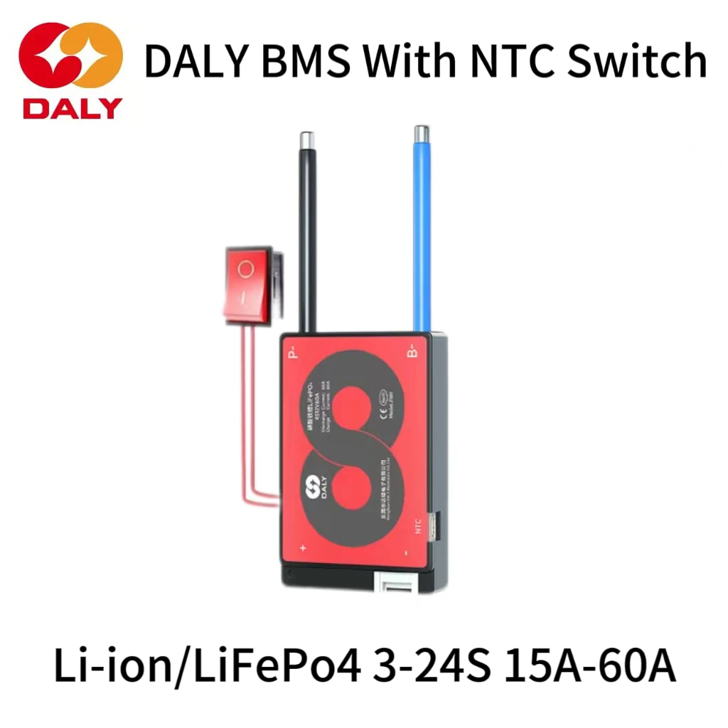 DALY Аппаратное обеспечение BMS с NTC-переключателем Li-ion 10S 36V 13S 14S 48V 16S 17S 60V Lifepo4 4S 12V 8S 24V
