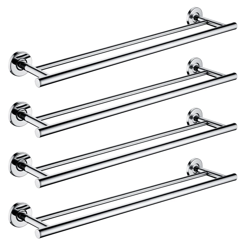 

Bar Washroom Steel Anti-rust accessories Bathroom Rod Rack bathroom Shelf Tower Double Holder Stainless Towel Mounted Wall