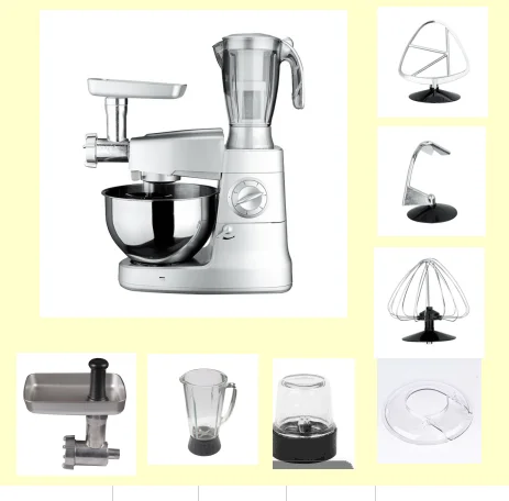 Электрический кухонный миксер для выпечки 220 В серебристый/красный цвет