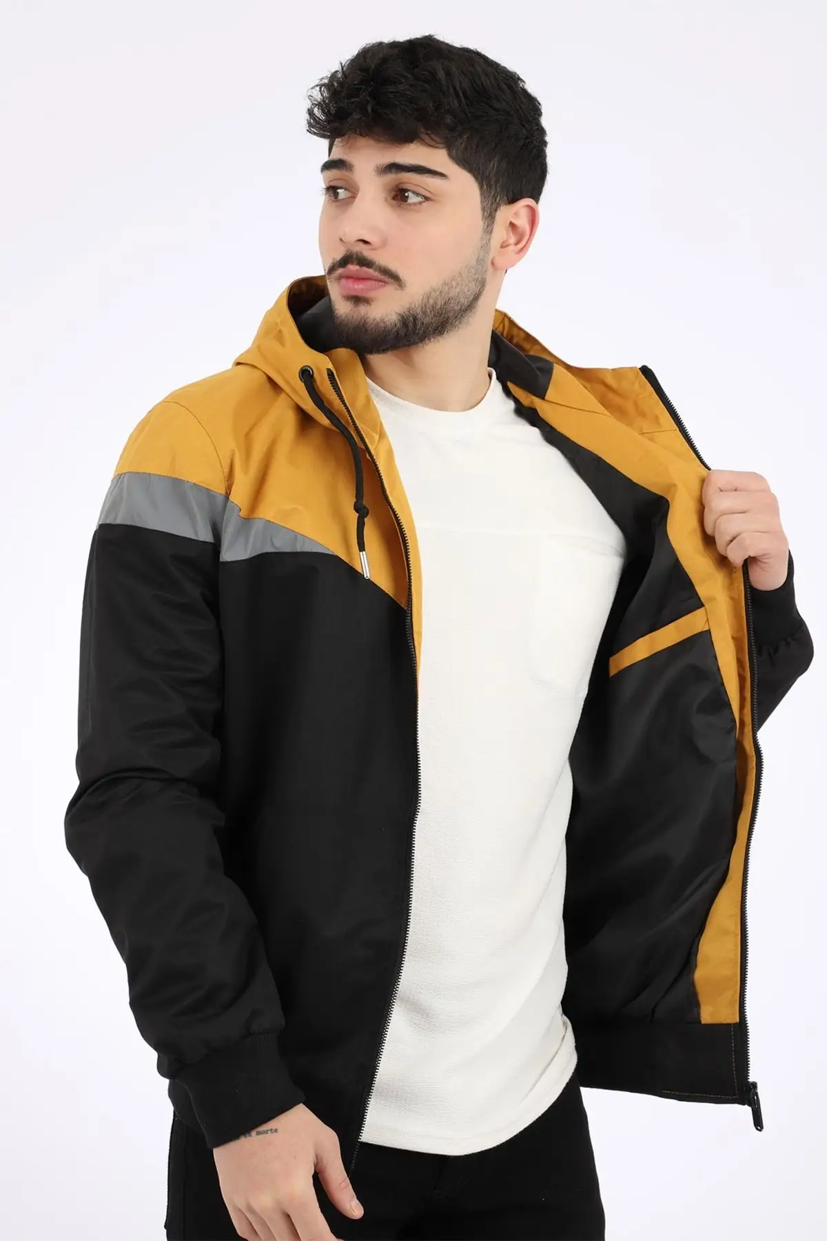 Bill Ucgen Parcali Hooded Seasonal Coat 1220