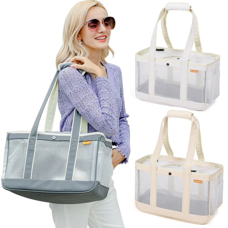 

Mesh Breathable Dog Carrying Bag Square Pet Transportation Box Bag for Teddy Chihuahua Small Medium Dogs Pet Outdoor Handbag