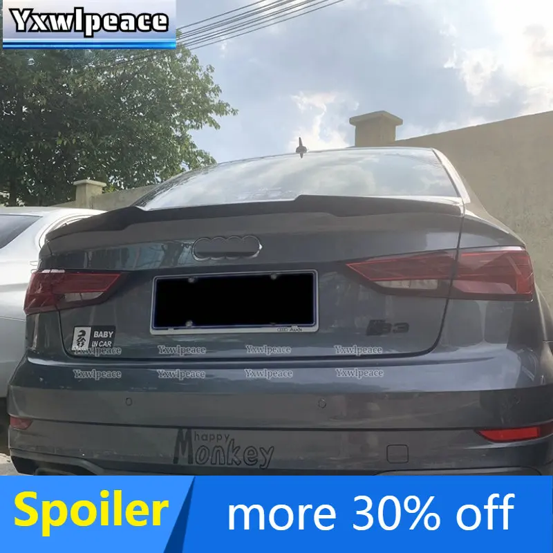 

For Audi A3 S3 8v Sedan 2014 2015 2016 2017 2018 2019 2020 Rear Spoiler ABS M4 Style Primer Color Rear Trunk Lip Spoiler Wing