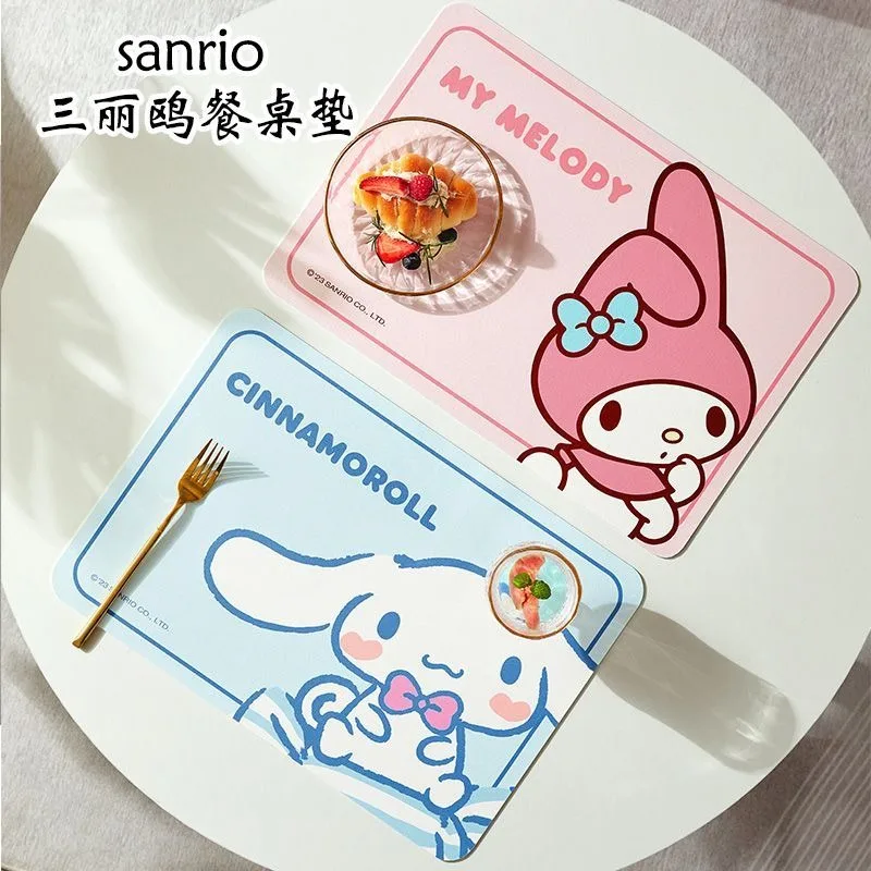 

hello kitty My melody Cinnamoroll cartoon placemat heat insulation home absorbent bowl mat anti-scalding table mat door mat