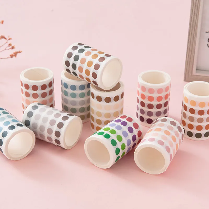 

6cm*300cm Morandi Gradient Color Dot Washi Tape Cute INS Literary Salt Kawaii School Journal Sticker Scrapbooking Label Supplies
