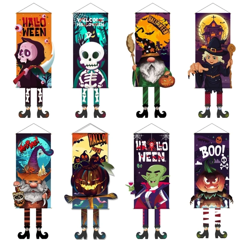 

Halloween Pumpkins Hanging Halloween Outdoor Home Party Backdrop 69HF