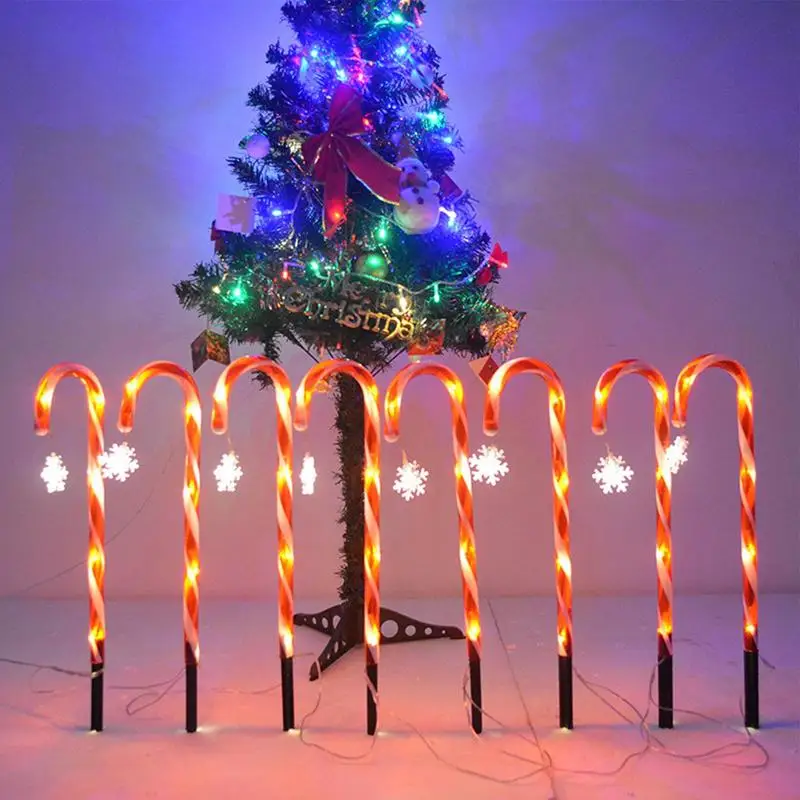 

Christmas Outdoor Candy Cane Lights Candy Cane Light With 8 Modes Garden Decor Plug-in Lights For Grass Park Sidewalk Decoration