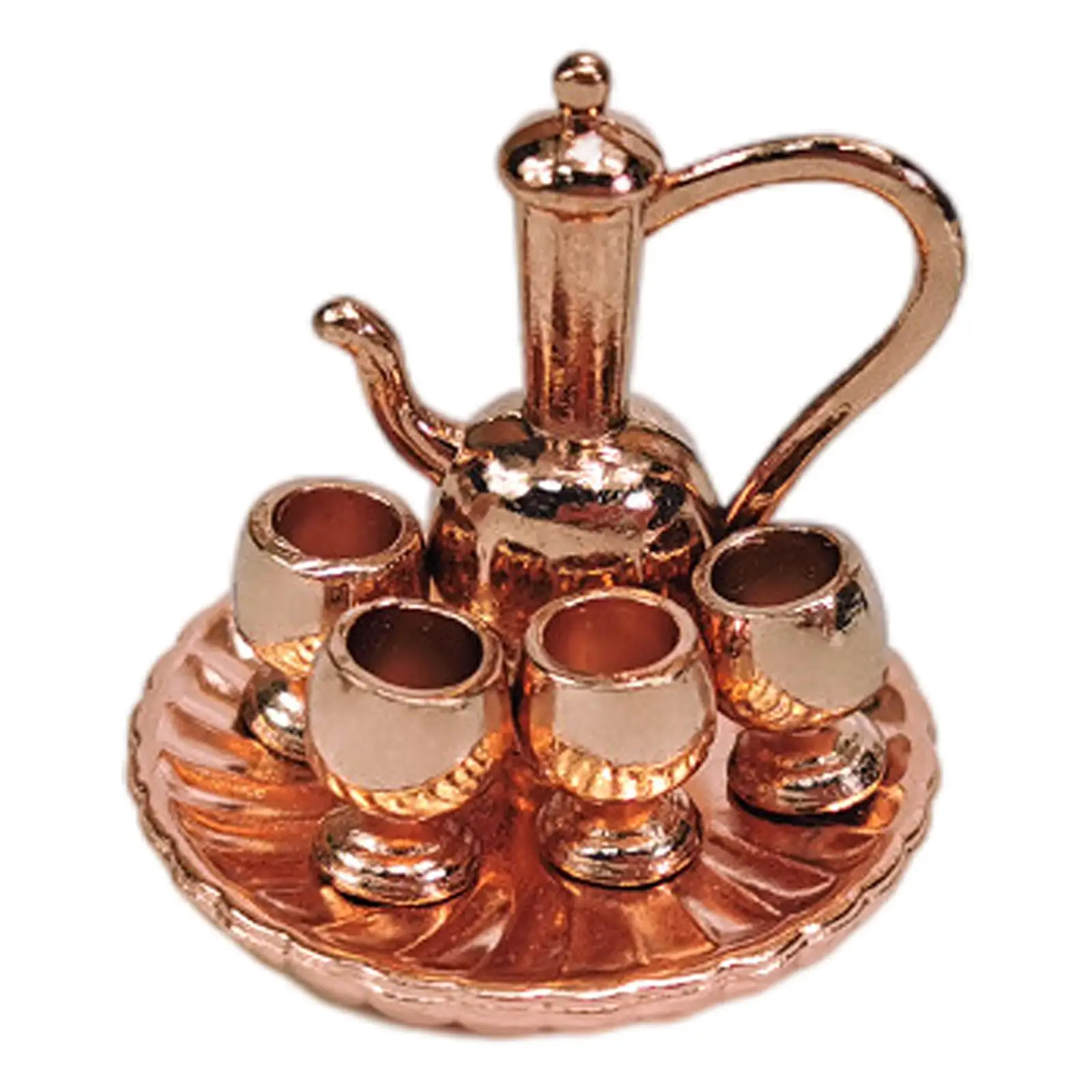 Поднос для чайной чашки игрушечный 1/12 чайный горшок набор металлической посуды