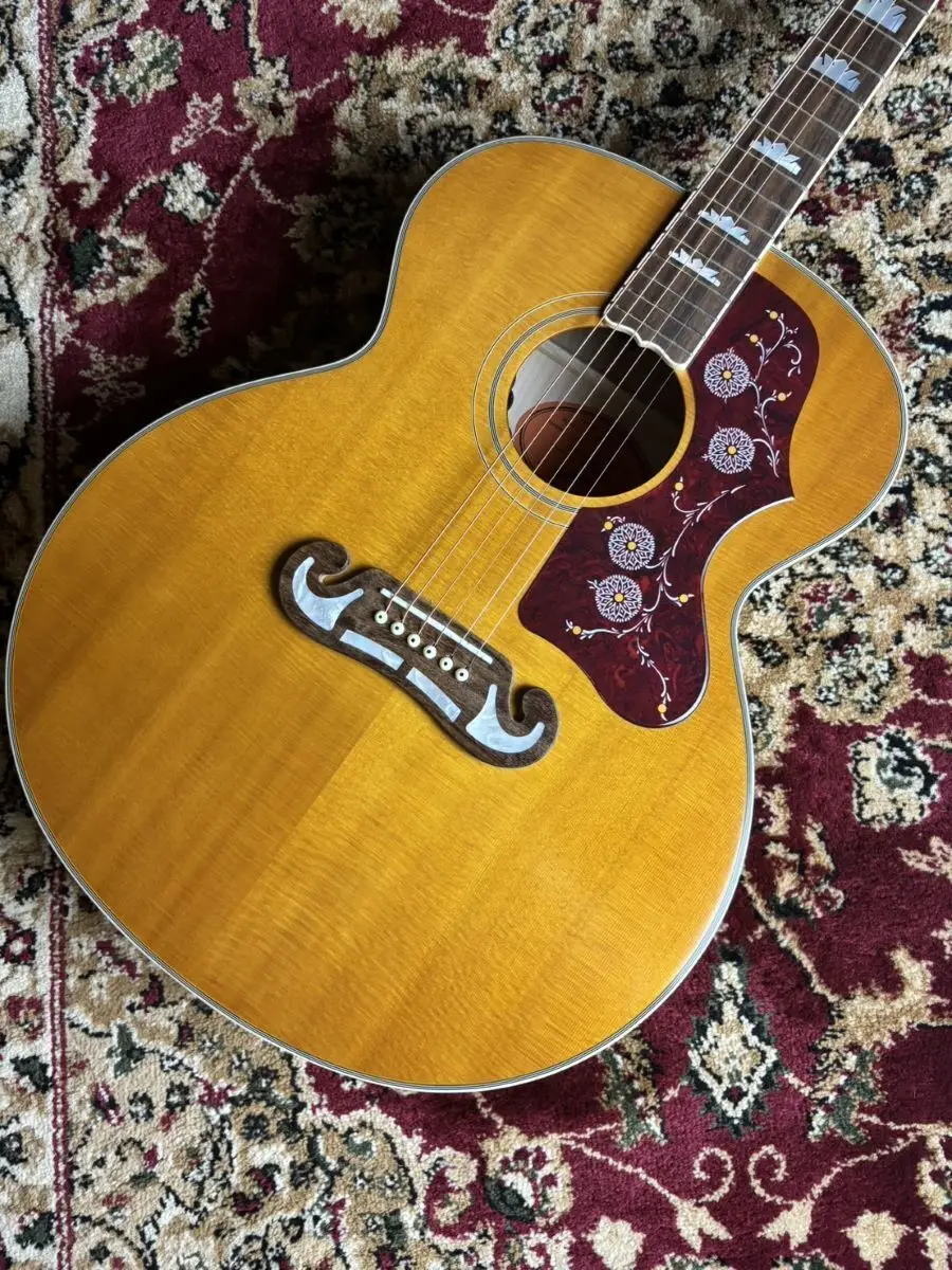 Новая акустическая гитара Masterbilt J200 с натуральным глянцем под старину по