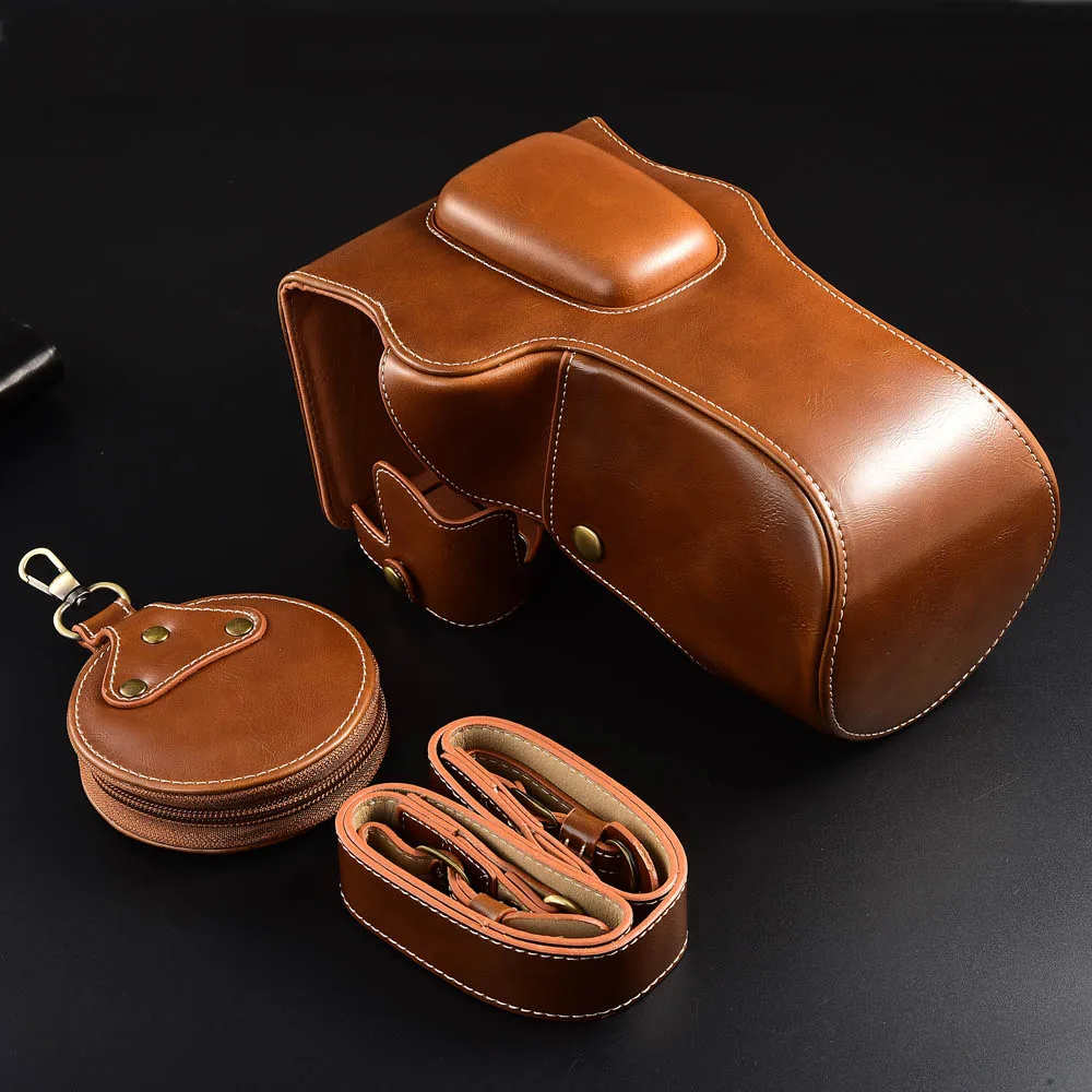 

Leather Camera Case For Canon 77D 800D With Strap Storage Bag Protective Photo Body Cover For Canon 77D 800D Black Brown Coffee