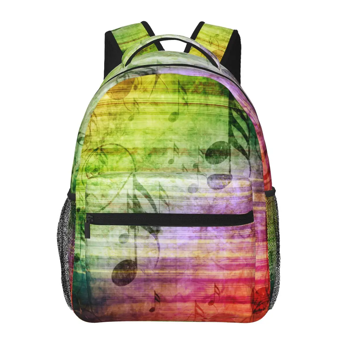 

Men Woman Backpack Vintage Colorful Music Notes Schoolbag for Female Male 2023 Fashion Bag Student Bookpack