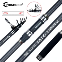 phishger telescopic surf spinning rod 3 64 24 55 05 3m power80 150g 30t carbon travel surfcasting shore casting fishing pole