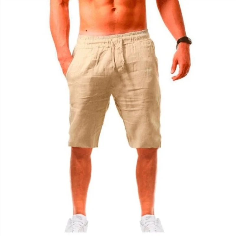 

Men Clothing Men Pants Mens Shorts Short Masculino Roupas Casual Fashion Solid Vetements summer cotton and linen joggers men