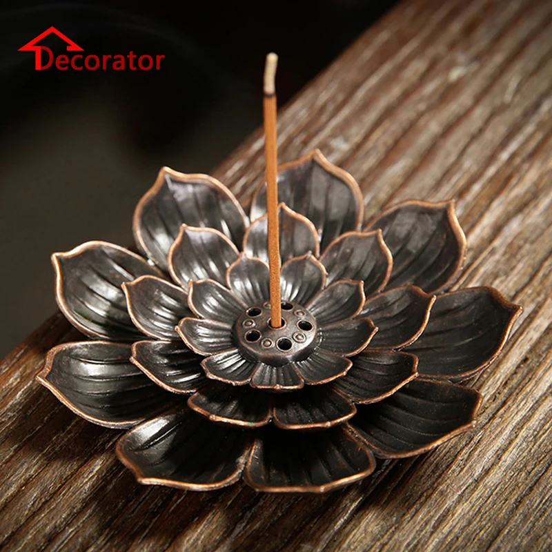 Buddhism Lotus Line Incense Plate Sandalwood Coil Base Temples Yoga Studios Home Decoration