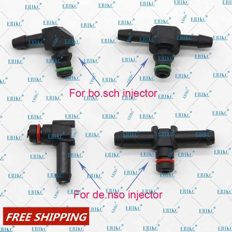 

ERIKC 5PCS Fuel Injector Plastic Connector Pipe Hose AND Nozzle Return Oil Backflow Joint Pipe T and L Type for Bosch Denso FREE