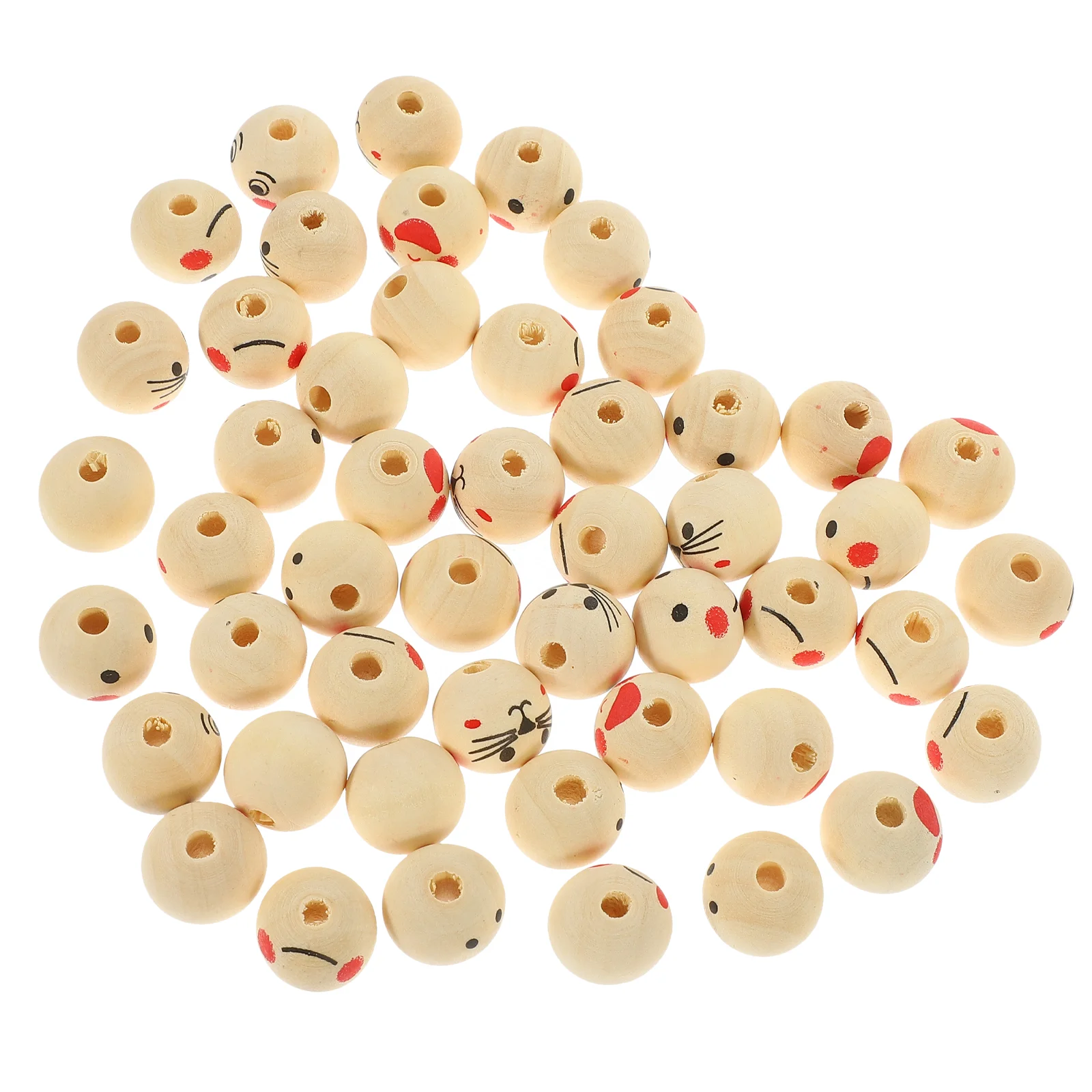 

100 Pcs Wooden Beads Hair Large Hole Jewelry Making Crafts Holes Bracelets Bulk Wreath