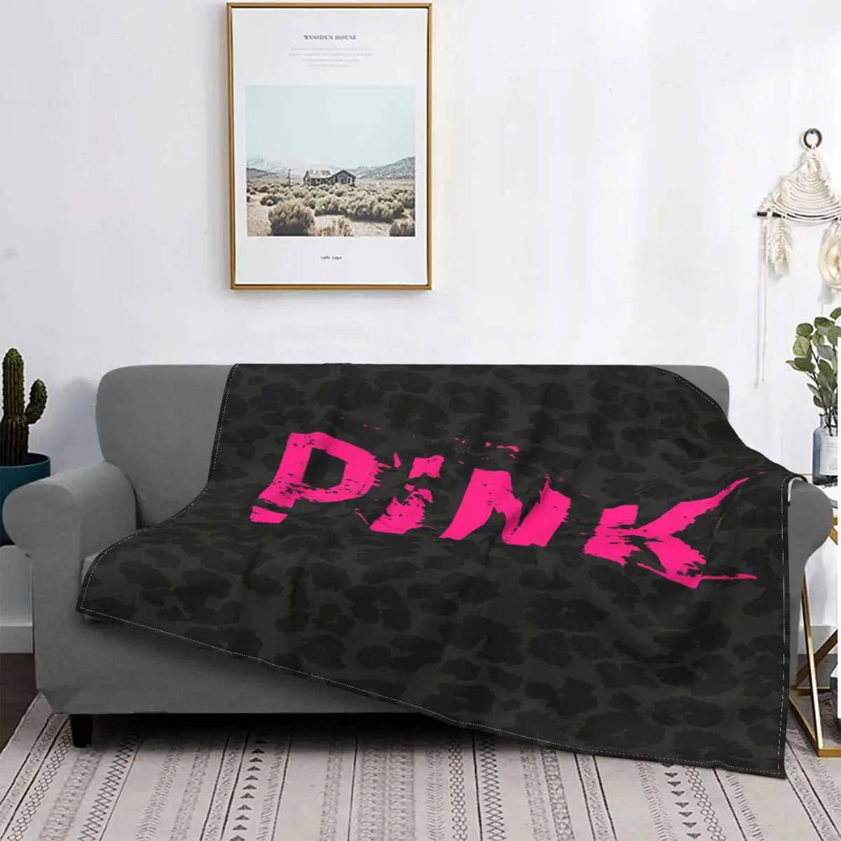 

Cute Love Pink Blanket Sofa Cover Velvet Leopard Print for Girl Gifts Breathable Soft Throw Blanket for Bed Office Bedspread