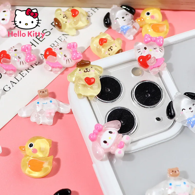 

Hello Kitty Cartoon Handmade Accessories Resin Epoxy Mini DIY Phone Shell Hair Clips Nail Tools Jewelry Making Color Accessories